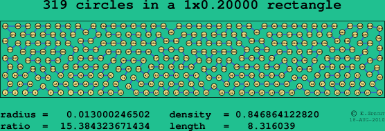 319 circles in a rectangle