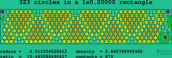 323 circles in a rectangle