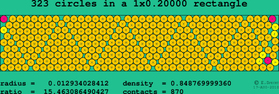 323 circles in a rectangle