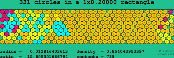 331 circles in a rectangle