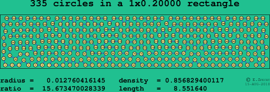 335 circles in a rectangle