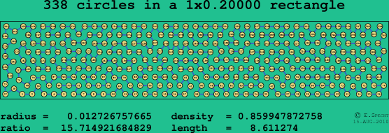 338 circles in a rectangle