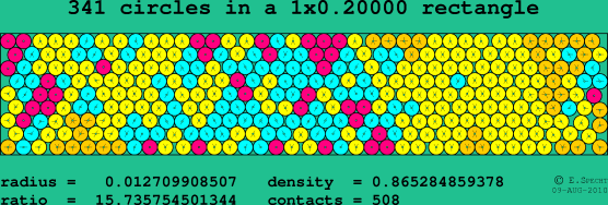 341 circles in a rectangle