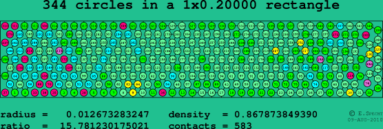 344 circles in a rectangle