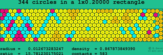 344 circles in a rectangle