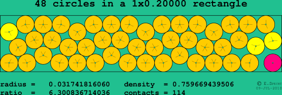 48 circles in a rectangle