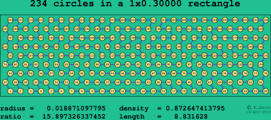 234 circles in a rectangle