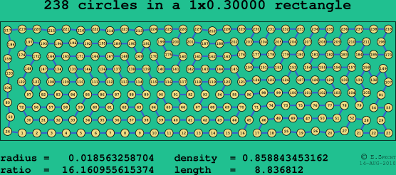 238 circles in a rectangle