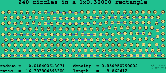 240 circles in a rectangle