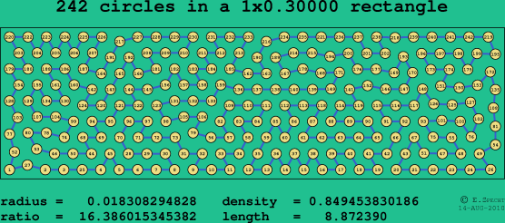 242 circles in a rectangle