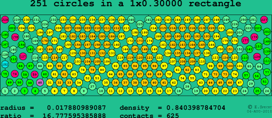 251 circles in a rectangle