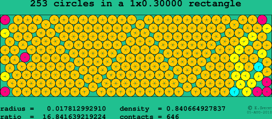 253 circles in a rectangle