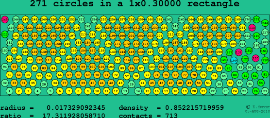 271 circles in a rectangle