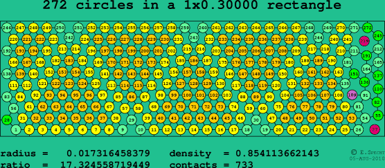 272 circles in a rectangle