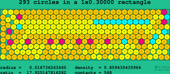 293 circles in a rectangle