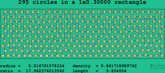 295 circles in a rectangle