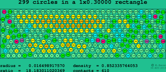 299 circles in a rectangle
