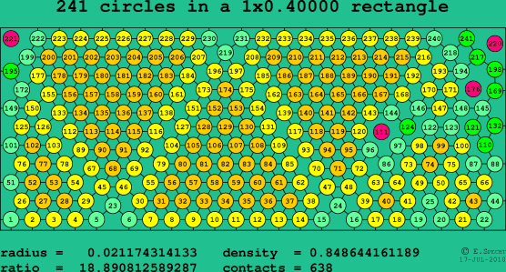 241 circles in a rectangle