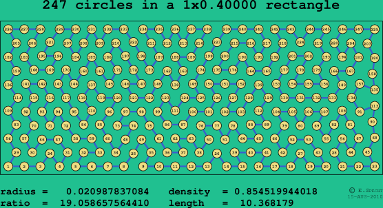 247 circles in a rectangle