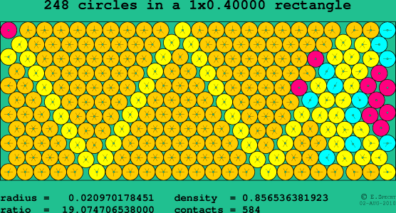 248 circles in a rectangle