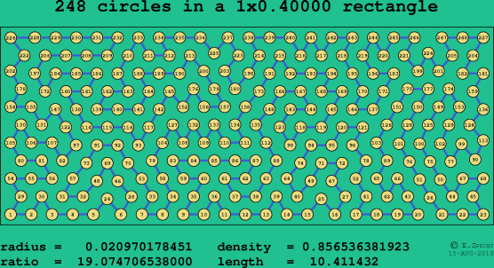 248 circles in a rectangle