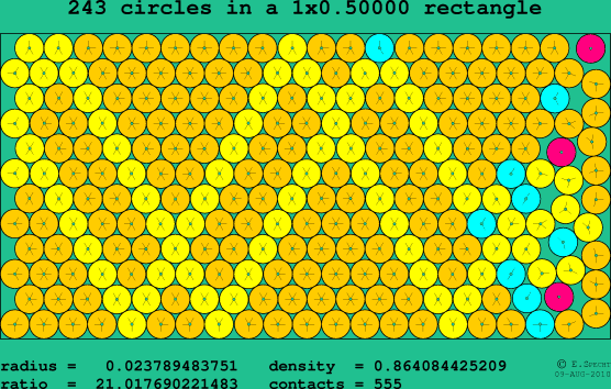 243 circles in a rectangle