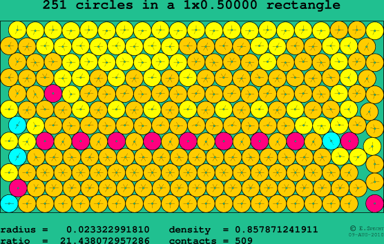 251 circles in a rectangle