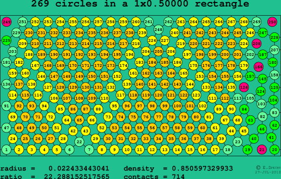 269 circles in a rectangle