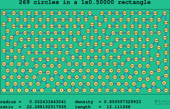 269 circles in a rectangle