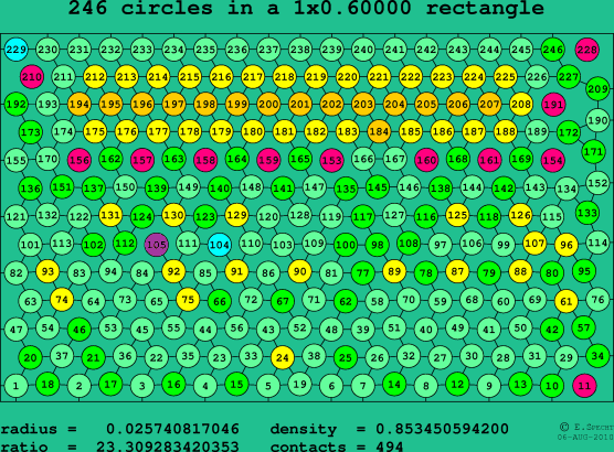 246 circles in a rectangle