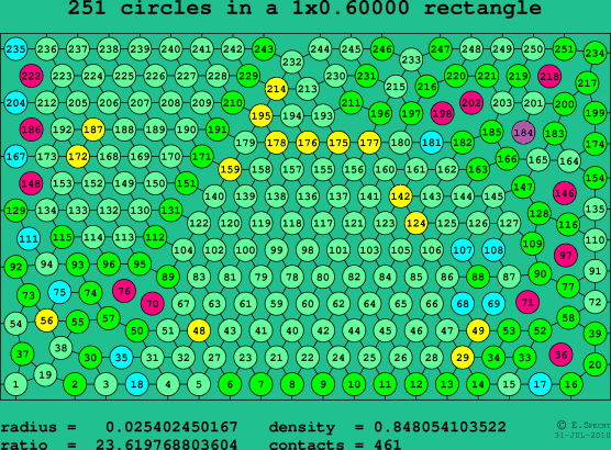 251 circles in a rectangle