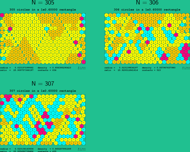 305-307 circles in a 1x0.60000 rectangle