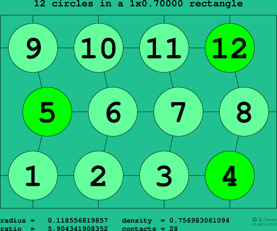 12 circles in a rectangle