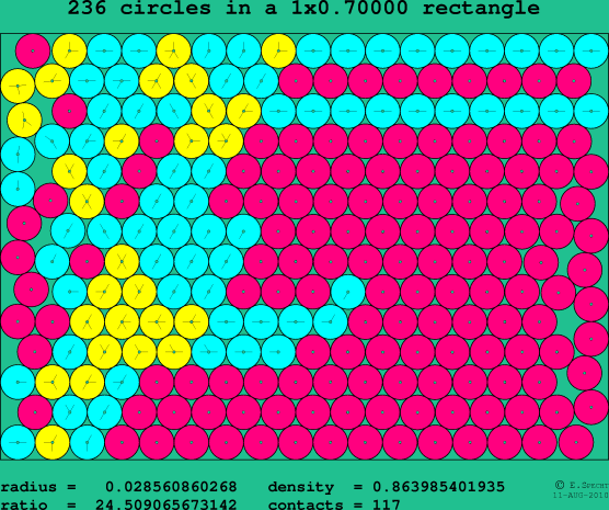 236 circles in a rectangle
