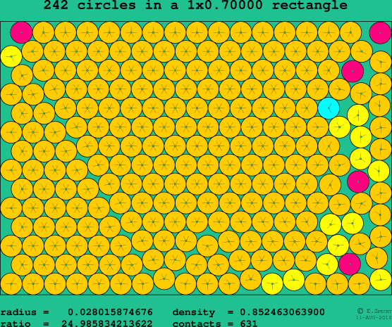 242 circles in a rectangle