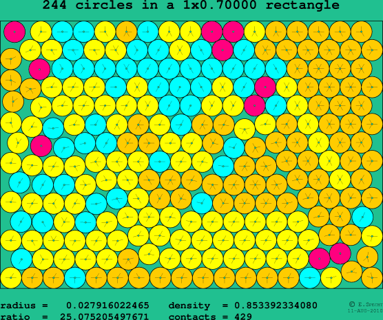 244 circles in a rectangle