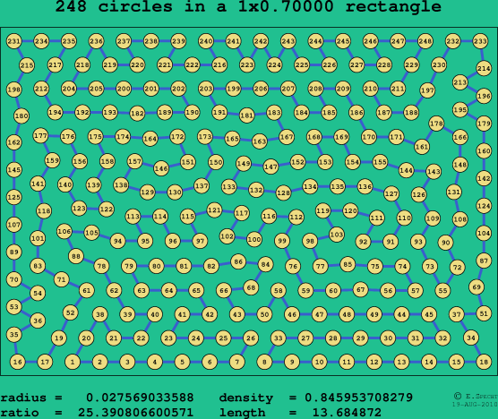 248 circles in a rectangle