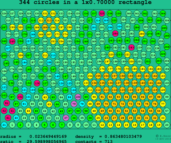 344 circles in a rectangle