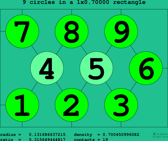 9 circles in a rectangle