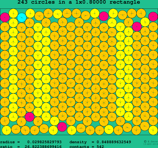 243 circles in a rectangle
