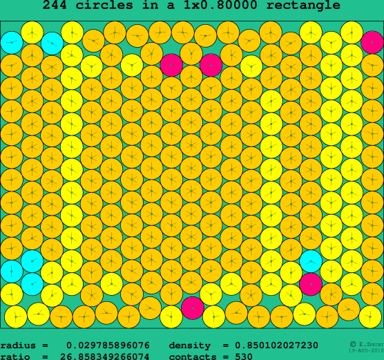 244 circles in a rectangle