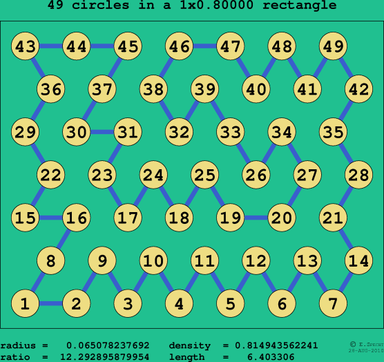 49 circles in a rectangle