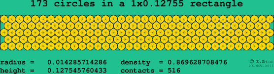173 circles in a rectangle