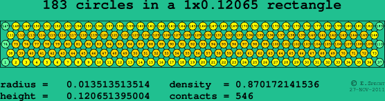 183 circles in a rectangle