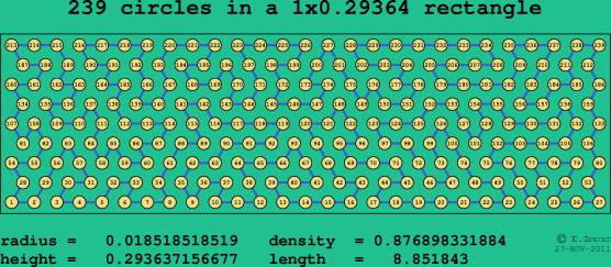 239 circles in a rectangle