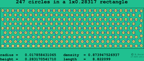 247 circles in a rectangle