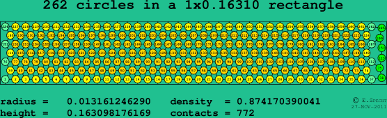 262 circles in a rectangle