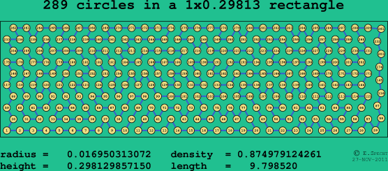 289 circles in a rectangle