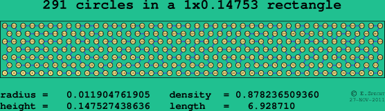 291 circles in a rectangle
