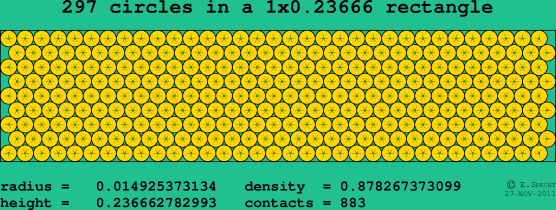 297 circles in a rectangle